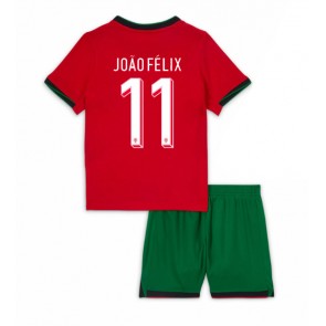 Portugal Joao Felix #11 Hemmakläder Barn EM 2024 Kortärmad (+ Korta byxor)